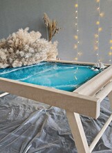 Мастер-класс по декорированию столика для завтрака эпоксидной смолой в технике «Море»