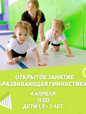 Открытое занятие "Развивающая гимнастика" для детей 1.5 - 3 лет в СК "Чемпион"