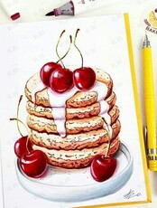 Занятие по food sketching - рисование маркерами
