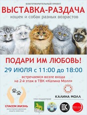 Благотворительная выставка-раздача кошек и собак разных возрастов