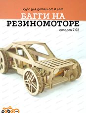 Курс для детей от 8 лет "Багги на резиномоторе"
