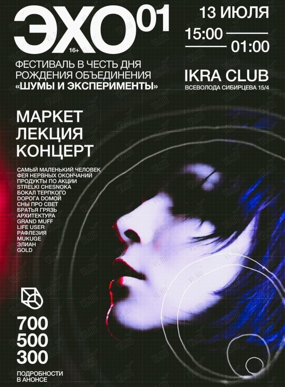 Фестиваль «Шумы и Эксперименты. ЭХО 01» во Владивостоке 13 июля 2024 в Ikra  club