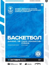 Баскетбол: Динамо (Владивосток) – СШОР-Локомотив-Кубань (Краснодарский край)
