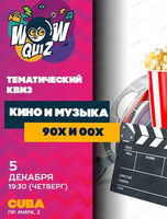 Интеллектуальная игра Wow Quiz.  Кино и музыка 00 и 90-х