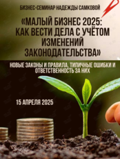 Бизнес-семинар «Малый бизнес 2025: как вести дела с учётом изменений законодательства»