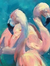 Мастер-класс по живописи "Фламинго"