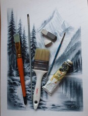 Мастер-класс в технике рисования "Сухая кисть"