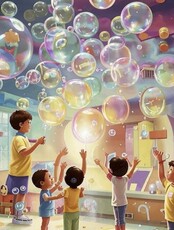 Шоу пузырей и игры в детском центре