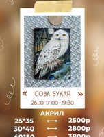 Мастер-класс по живописи акрилом "Сова Букля"