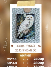 Мастер-класс по живописи акрилом "Сова Букля"