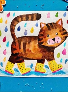 Мастер-класс по рисованию для детей 5-7 лет "Котик"