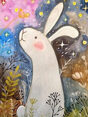 Мастер-класс по рисованию для детей 5-7 лет "Зайка"