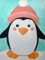 Мастер-класс по рисованию для детей 5-7 лет "Пингвинчик"