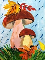 Мастер-класс по рисованию для детей 5-7 лет "Грибок"