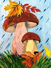 Мастер-класс по рисованию для детей 5-7 лет "Грибок"