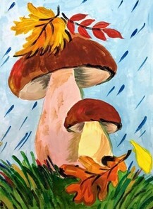 Мастер-класс по рисованию для детей 5-7 лет "Грибок"