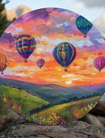 Мастер-класс по маслу на круглом холсте "Каппадокия"