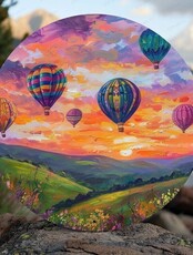 Мастер-класс по маслу на круглом холсте "Каппадокия"