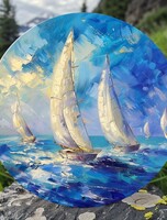 Мастер-класс по маслу мастихином "Паруса"