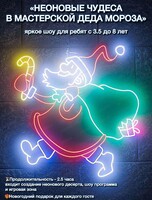 Новогодний утренник "Неоновые чудеса в мастерской Деда Мороза" для детей 3,5-8 лет