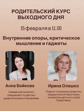 Проект "Родительский курс выходного дня". Встреча "Внутренние опоры, критическое мышление и гаджеты"