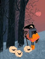 Мастер‑класс "Цифровая иллюстрация: лесной пейзаж с вороном и барашками"