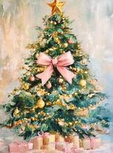 Арт-бранч с бокалом шампанского "Новогодняя ёлка"