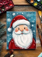 Мастер-класс по созданию открытки акрилом на холсте «Дед Мороз»