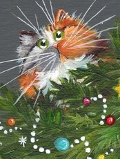 Мастер-класс для детей "Праздничный кот" в стиле Ким Хаскинс