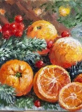 Мастер-класс по маслу "Новогоднее настроение"