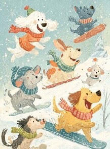 Мастер‑класс "Собаки‑сноубордисты в Procreate"