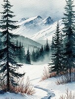 Мастер-класс акварелью "Сердце зимы"