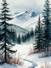 Мастер-класс акварелью "Сердце зимы"