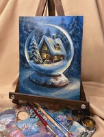 Мастер-класс акрилом "Зимняя сказка"