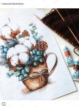 Мастер-класс акварелью "Хлопок"