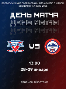 Всероссийские соревнования по хоккею с мячом Высшая лига 2025/26. Матч «Восток» — «Саяны-2» (г. Абакан)
