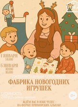 Интерактивный спектакль для детей «Фабрика новогодних игрушек» на ферме Приморских альпак