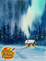 Детский мастер-класс по написанию зимнего пейзажа акварелью