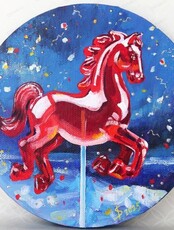 Мастер-класс по маслу "Красный конь"