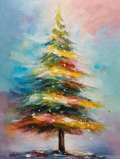 Мастер-класс по маслу "Новогодняя ёль"