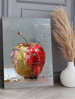 Мастер-класс по интерьерной текстурной картине с поталью "Золотое яблоко"