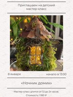 Мастер-класс «Ночник домик из мха и природных материалов» для детей