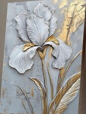Мастер-класс по интерьерной картине с поталью "Ирисы"
