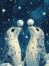 Мастер-класс по акрилу "Парочка нерп"