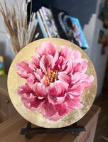 Мастер-класс по акрилу и золотой потали "Шикарный пион"