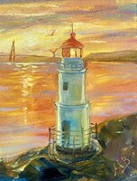 Авторский мастер-класс по рисованию миниатюры «Маяк»