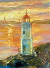 Авторский мастер-класс по рисованию миниатюры «Маяк»