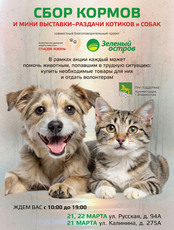 Сбор кормов и мини-выставки-раздачи кошек и собак
