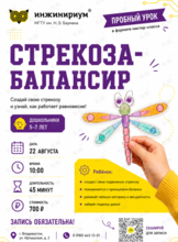 Пробный урок «Стрекоза - Балансир» для дошкольников