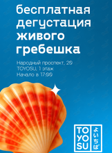 Бесплатная дегустация свежего гребешка